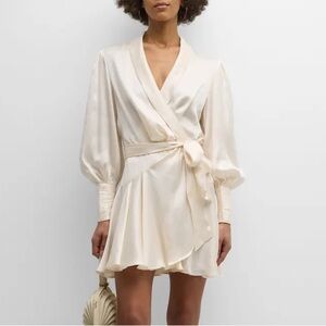 SOLD - Zimmermann Wrap Dress Milk 0P